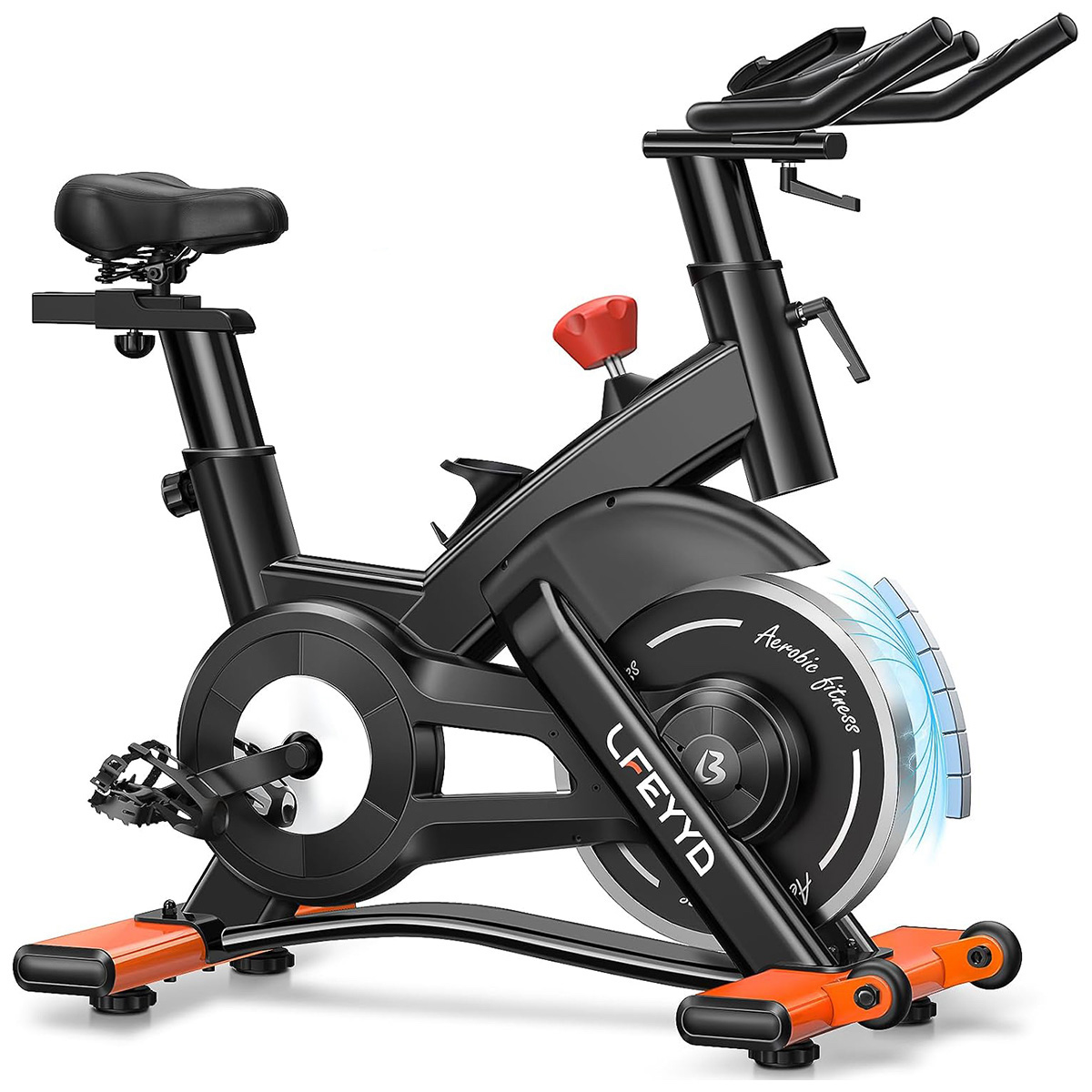 Exercise Bike Magnetic Resistance - Pooboo Heimtrainer, 400LB Magnetisches Heimfahrrad, 25dB